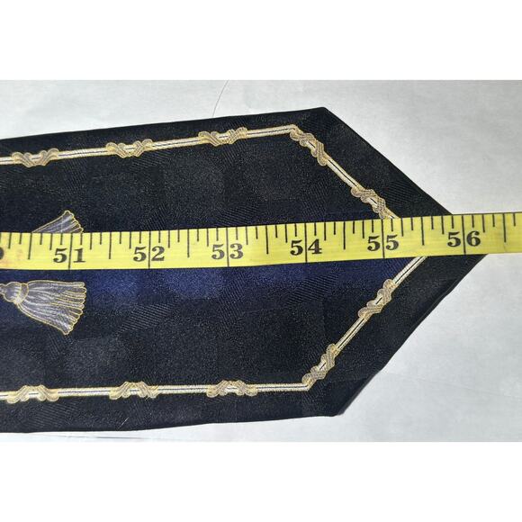 Baroque Black Greek Gold Silk Necktie Lot XL Bundle Medallion Formal Party Set - Picture 9 of 11